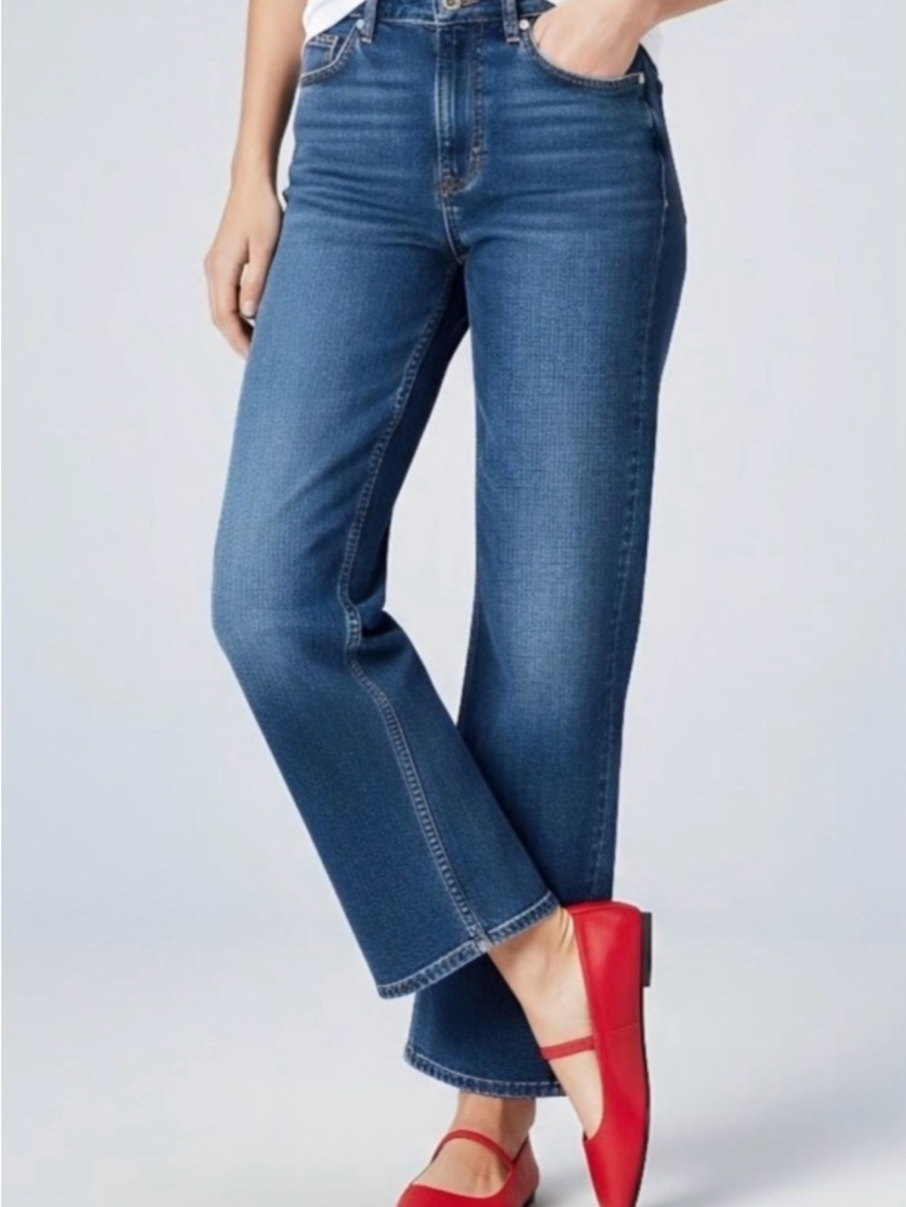 Madewell Red Mary Jane Flats with Square Toe - Picture 7 of 8